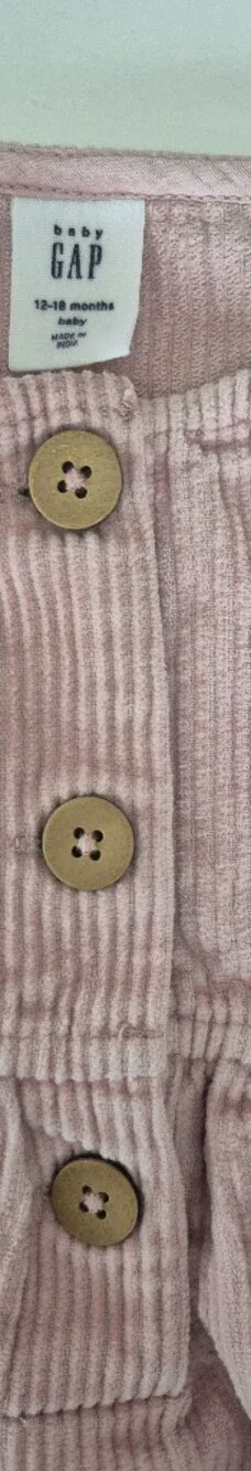 GAP Baby Dusty Pink Wide Wale Corduroy Pinafore Jumper